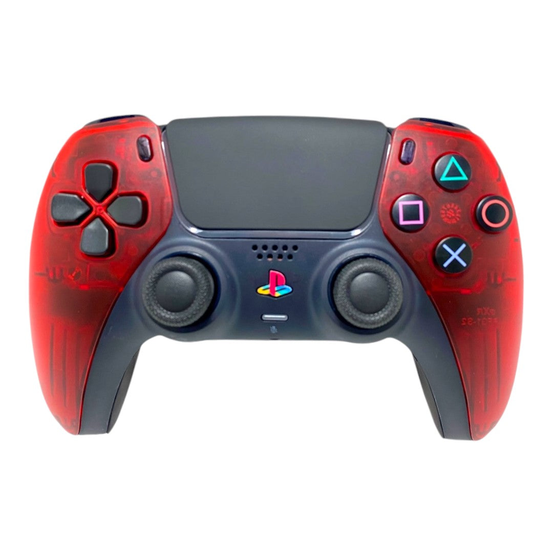 Transparent Red x NEW DualSense Playstation 5 PS5 Custom Controller + Free Grips