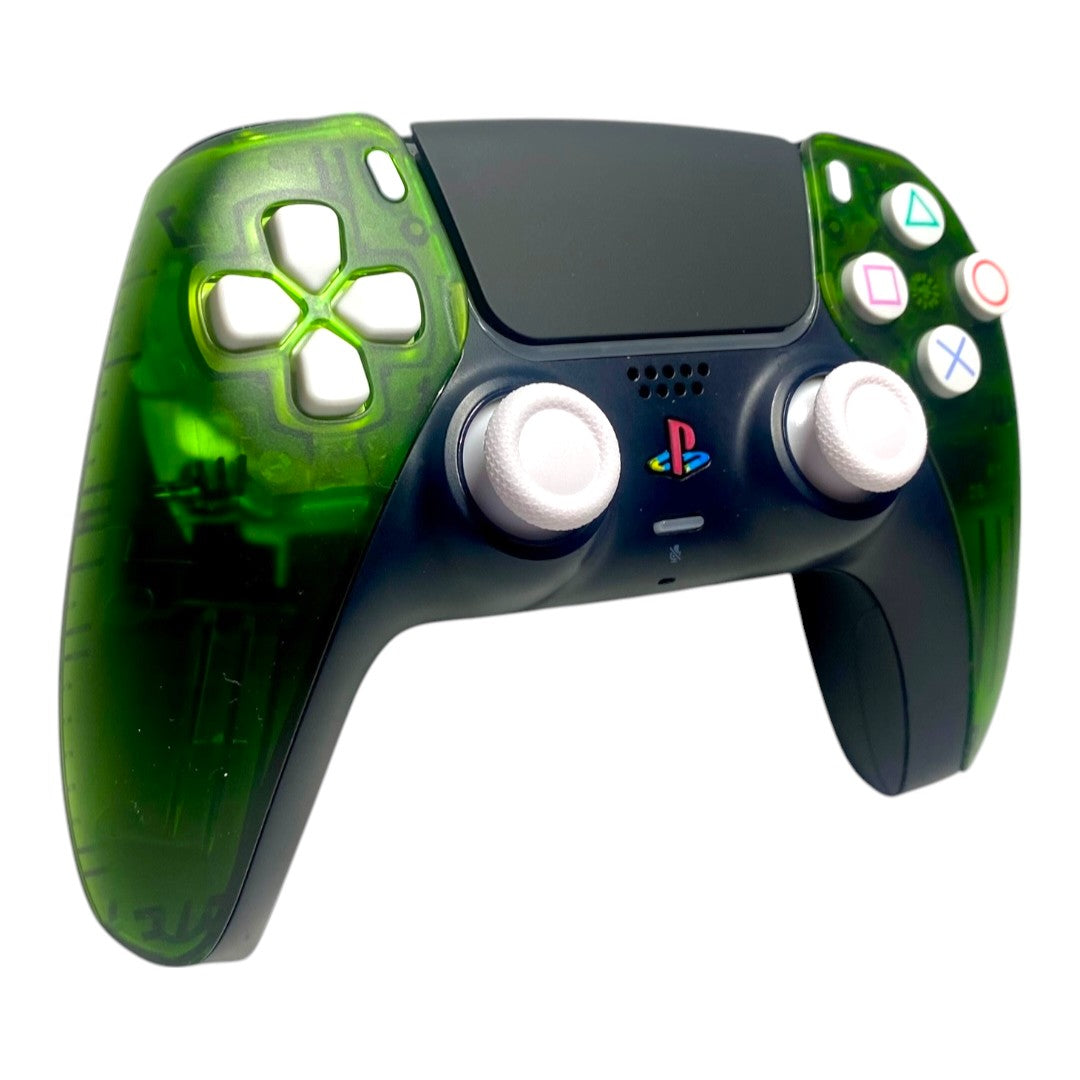 Emerald ICE Retro x NEW DualSense Playstation 5 PS5 Custom Controller +Grips
