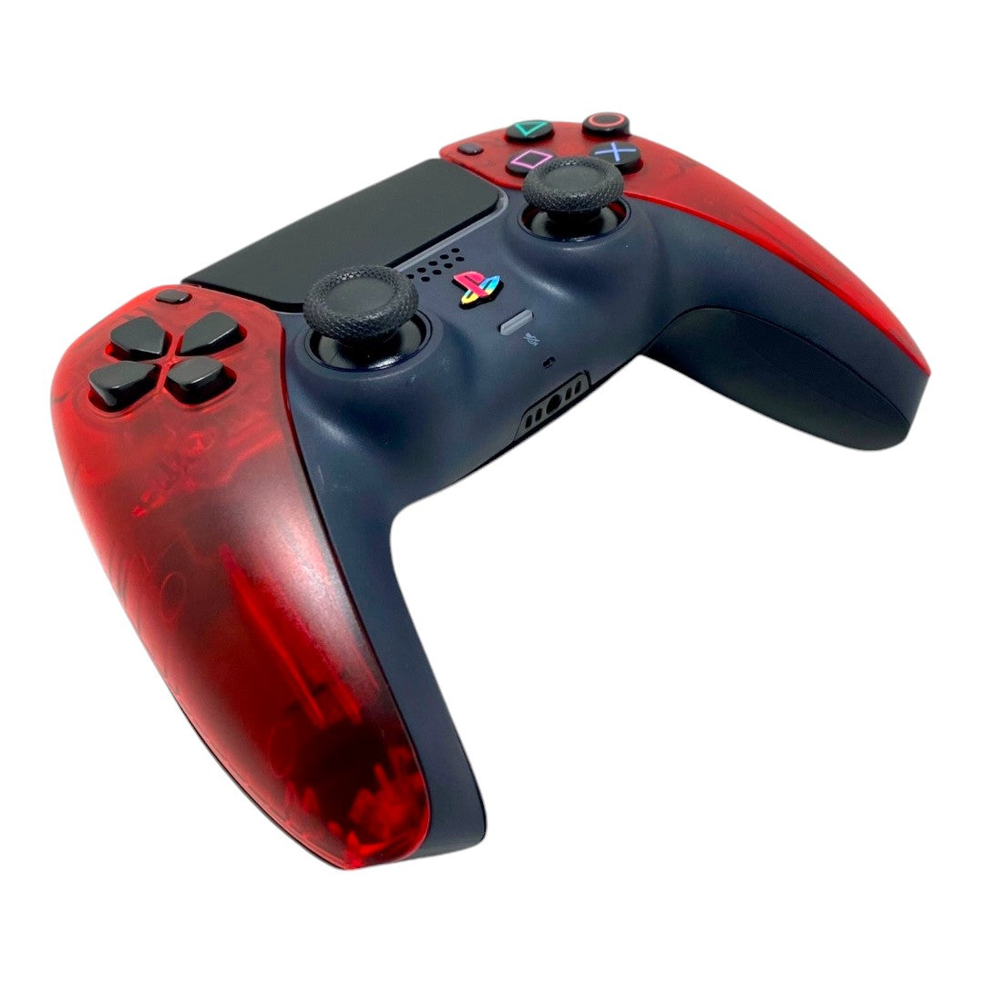 Transparent Red x NEW DualSense Playstation 5 PS5 Custom Controller + Free Grips