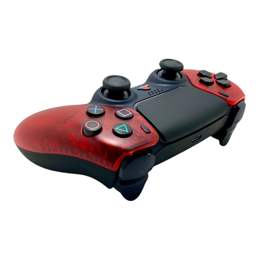 Transparent Red x NEW DualSense Playstation 5 PS5 Custom Controller + Free Grips