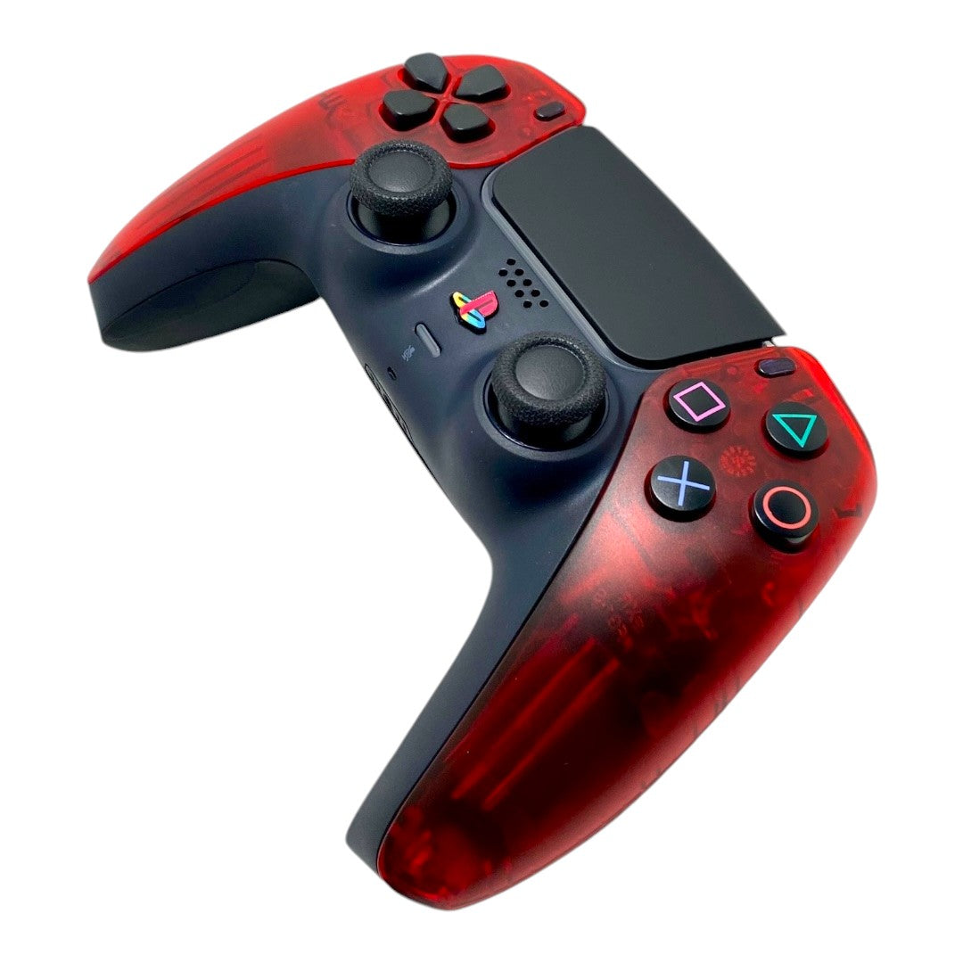 Transparent Red x NEW DualSense Playstation 5 PS5 Custom Controller + Free Grips