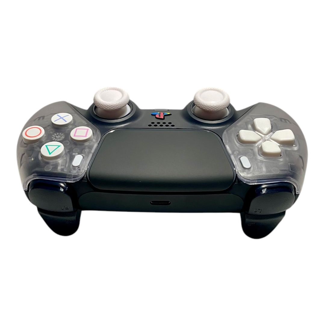 PS2 Transparent Crystal ICE Retro x NEW DualSense Playstation 5 PS5 Custom Controller +Grips