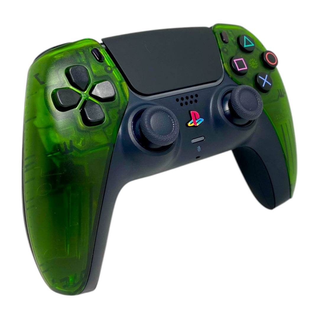 PS2 Emerald Green Clear Green Retro PS5 Sony DualSense Controller PC