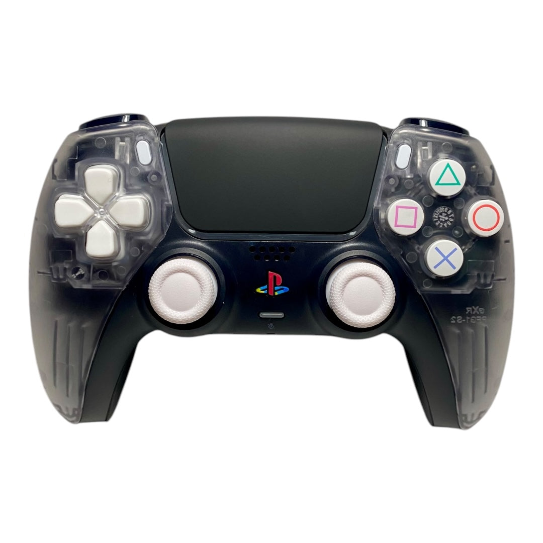 PS2 Transparent Crystal ICE Retro x NEW DualSense Playstation 5 PS5 Custom Controller +Grips