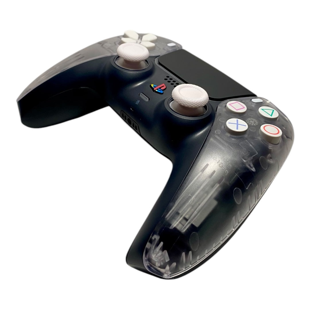 PS2 Transparent Crystal ICE Retro x NEW DualSense Playstation 5 PS5 Custom Controller +Grips